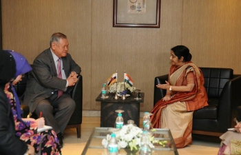 Smt Sushma Swaraj, External Affairs Minister, met with Pehin Lim Jock Seng, Minister of Foreign Affairs and Trade II of Brunei Darussalam on 23 Jan 18 and discussed steps to strengthen bilateral cooperation.